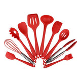 Kitchen Silicone Non-stick Cooking Spoon Spatula Ladle Egg Beaters Utensils Dinnerware Set Cooking Tools Accessories Supplies