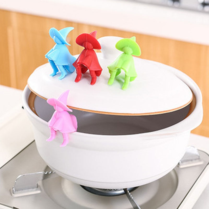 1pcs Creative WitchMan Anti-overflow Pot Rack Silicone Multi-functional Phone Bracket Universial Home Kit Kitchen Cooking Tool