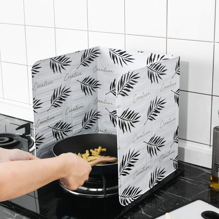 Kitchen Grease Foil Insulation Block Oil Splash Plate Cooking Hot Baffle Tinfoil Board Aluminum Foil Anti Splash Guard