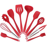 Red Cooking Utensils 5 or 6 or 10 pcs Heat-Resistant Silicone Kitchen Cooking Tools Baking Cookware Gadgets Spatula Spoon Set